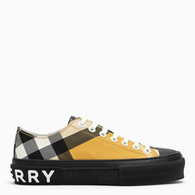 Burberry Yellow Low-top Trainers With Check Motif