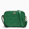 Gucci Matelasé Leather Shoulder Bag With Green Gg
