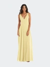 After Six Deep V-neck Chiffon Maxi Dress In Yellow