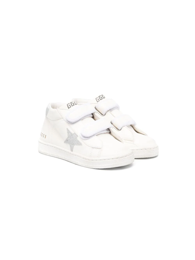 Golden Goose Kids' June Star-patch Leather Sneakers In White