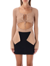 ANDREÄDAMO RIBBED KNIT CUT-OUT TOP