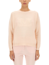 Max Mara Logo Detailed Crewneck Sweater In Nude