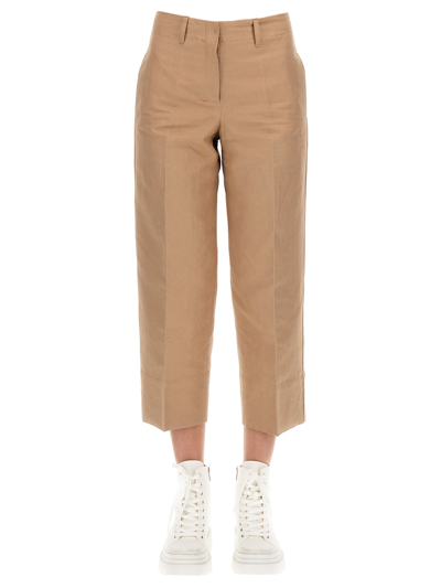 S Max Mara Desert Straight-leg Mid-rise Cotton-poplin Trousers In Beige