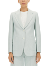 Max Mara Fox Cotton-blend Jersey Blazer In Azzurro