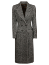 DOLCE & GABBANA DOUBLE-BREASTED HOUNDSTOOTH KNIT COAT