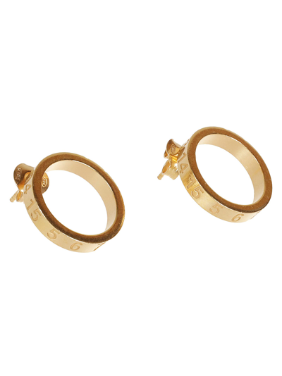 Maison Margiela Number Detail Earrings In Gold