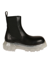 Rick Owens Beatle Bozo Leather Ankle Boots In Black