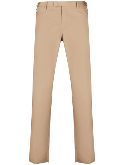 Pt Torino Slim-cut Tailored Trousers In Neutrals