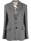 Marni Houndstooth Wool-blend Blazer In Black