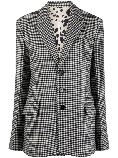 Marni Check-pattern Blazer In Black