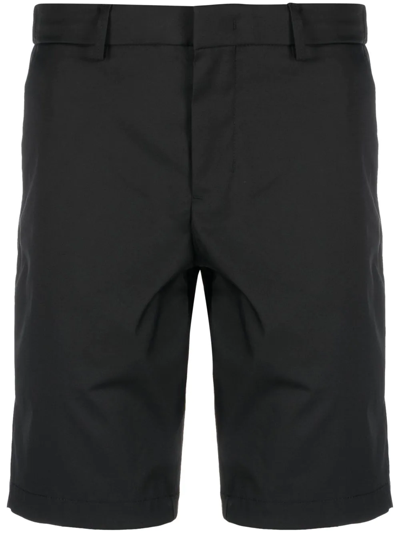 Hugo Boss Slim-fit Shorts In Water-repellent Stretch Twill In Black