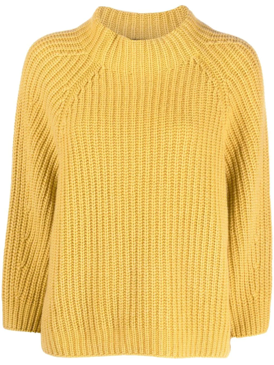 Iris Von Arnim Ribbed Pullover Cashmere Jumper In Yellow