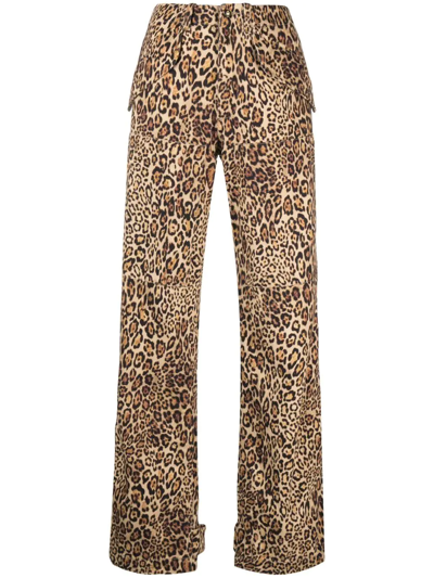 Etro Leopard-print Cotton Cargo Pants In Neutrals