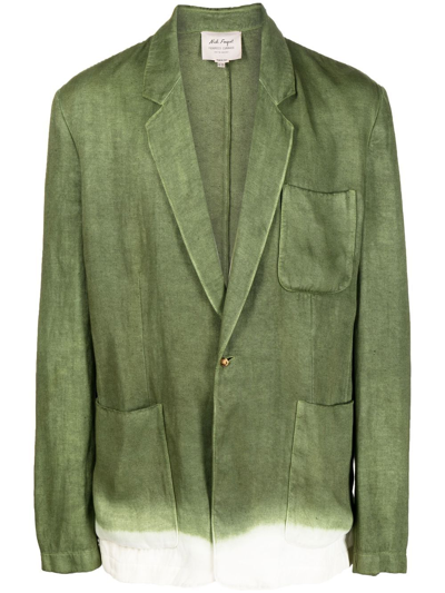 Nick Fouquet Dip-dye Linen-twill Suit Jacket In Green