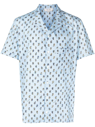 Nick Fouquet Paisley-print Short-sleeved Shirt In Blue