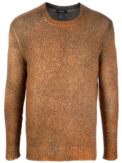 Blugirl Melange-effect Crewneck Jumper In Brown
