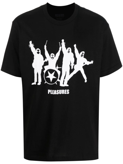 Pleasures Band Graphic Print T-shirt In Black