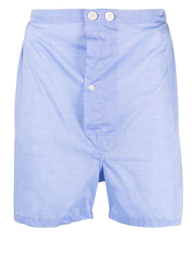 Derek Rose Short-sleeved Pyjama Set In Blue