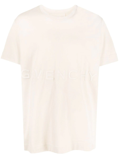 Givenchy Embossed-logo T-shirt In Neutrals