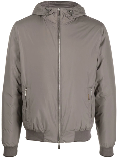 Moorer Oniro Hooded Padded Jacket In Grey