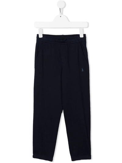 Polo Ralph Lauren Kids' Embroidered-logo Track Pants In Blue