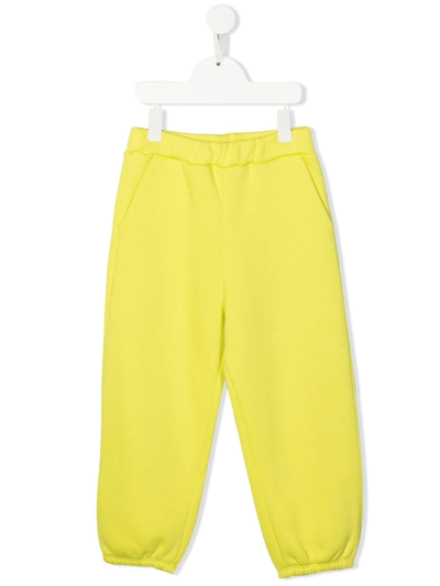Douuod Kids' Logo-patch Tracksuit Bottoms In Yellow