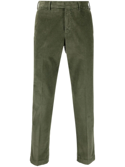 Pt Torino Corduroy Tapered Trousers In Green