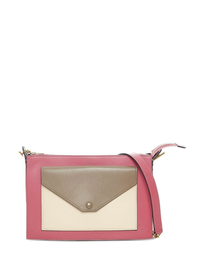 Pre-owned Celine Tricolour Zip Envelope Crossbody Bag In Pink