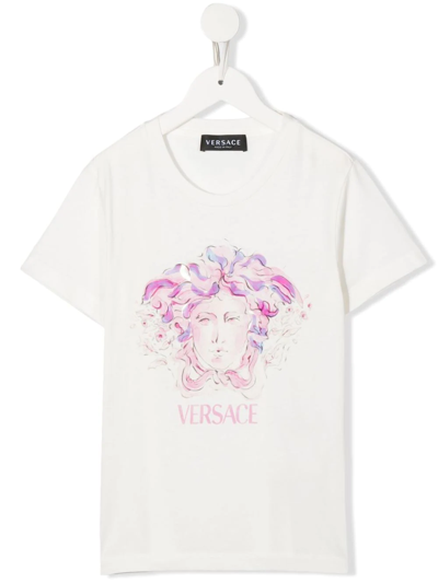 Versace Kids' Medusa Graphic-print T-shirt In White