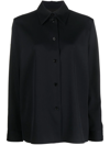 Jil Sander Virgin Wool Crêpe Gabardine Shirt In Blue
