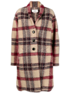 Isabel Marant Étoile Fontizi Plaid Oversized Wool Coat In Red
