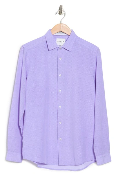 C-lab Nyc Motif 4-way Stretch Long Sleeve Shirt In 56 Lavender