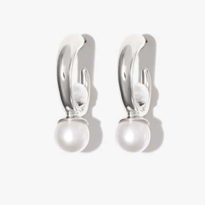 Khiry Sterling Silver Tiny Isha Pearl Hoop Earrings