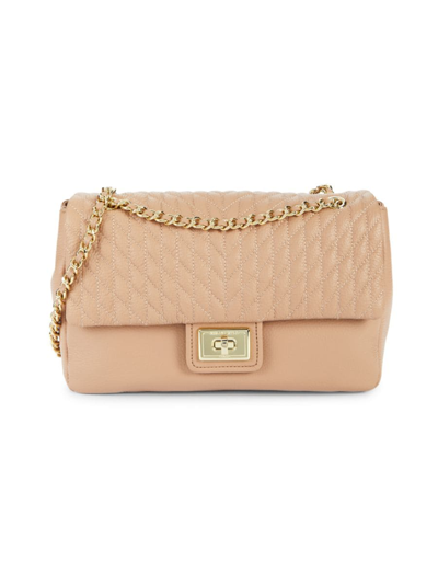 Karl Lagerfeld Women's Agyness Quilted Leather Shoulder Bag In Almond