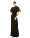 MAC DUGGAL EMBELLISHED BUTTERFLY SLEEVE GOWN