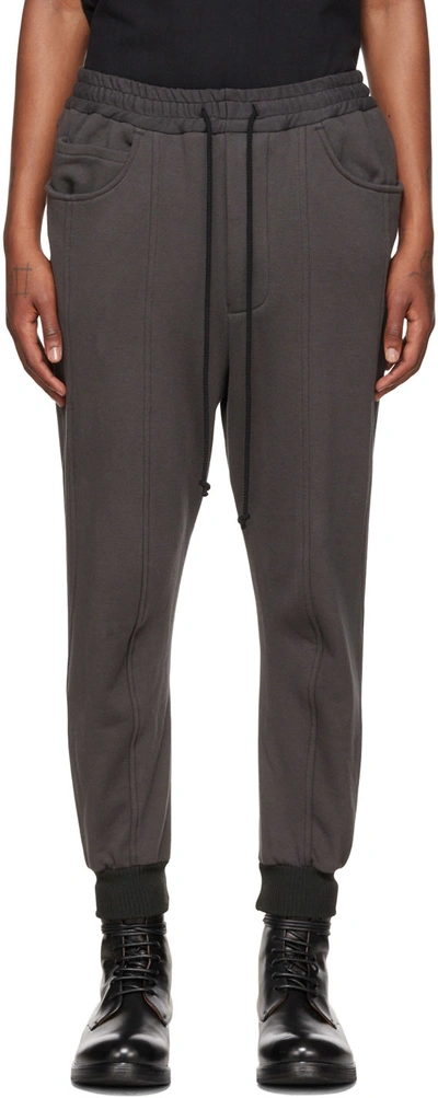 Song For The Mute Gray Paneled Lounge Pants In Washed Black