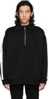 ALEXANDER MCQUEEN BLACK EMBROIDERED SWEATSHIRT