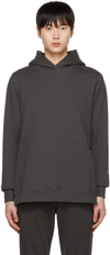 John Elliott Gray Hooded Villain Hoodie In Charcoal