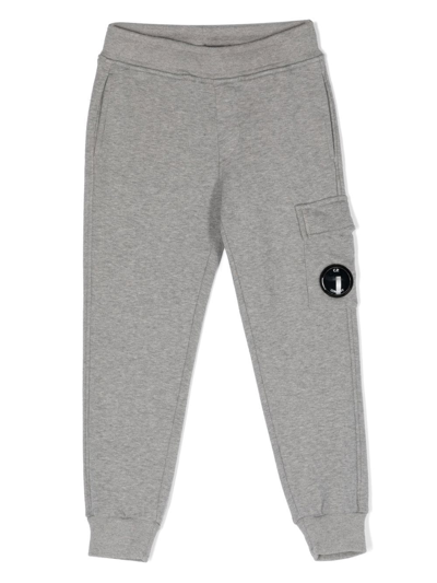 C.p. Company Kids' Logo-patch Track Pants In Grey