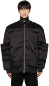 Rick Owens Gridered Goose-down Bomber Jacket In 09 Black