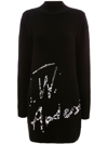 JW ANDERSON SEQUINS-LOGO KNITTED MINIDRESS