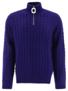 JW ANDERSON "HENLEY" CABLE-KNIT SWEATER