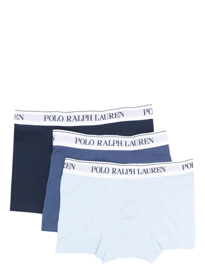 Polo Ralph Lauren Logo-waistband Boxers Set Of 3 In Blue