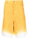 NICK FOUQUET TWO-TONE KNEE-LENGTH LINEN SHORTS