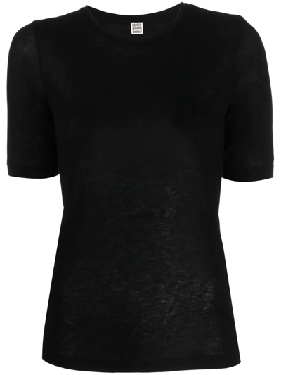Totême Wool-blend Jersey T-shirt In Black