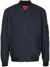 Hugo Boss Navy Logo Stretch-shell Bomber Jacket In Blue