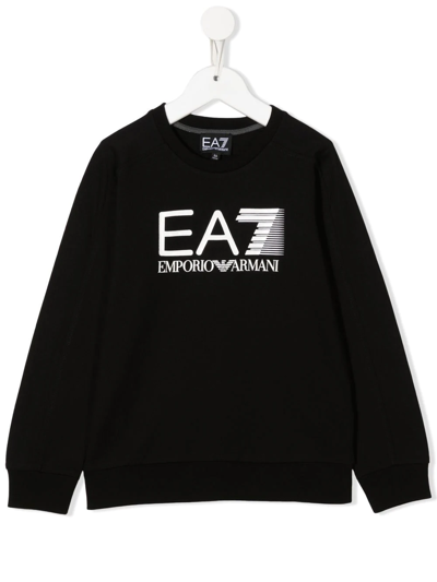 Emporio Armani Kids' Logo Print Sweatshirt In Black