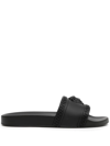 Versace Medusa Head Motif Slides In Black
