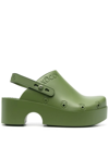 Xocoi Debossed-logo Slingback Clogs In Green