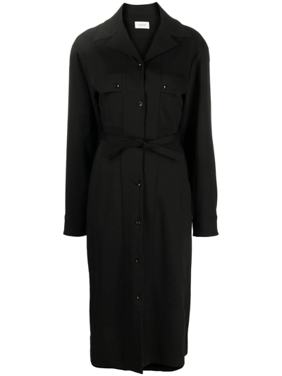 Lemaire Spread-collar Long-sleeve Dress In Black